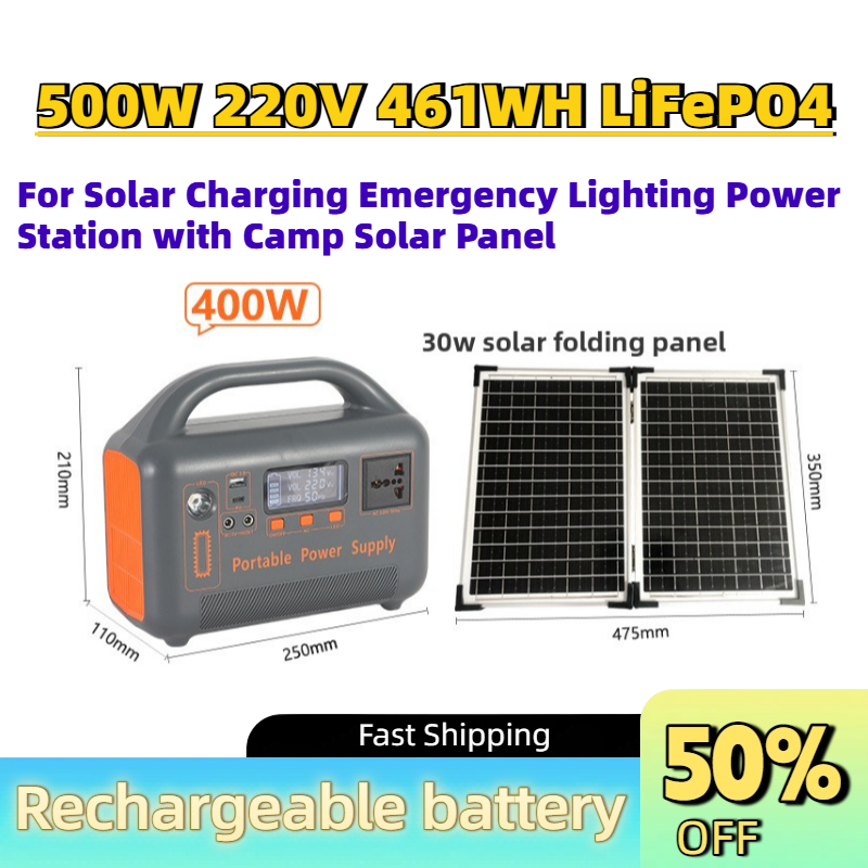 Solar Panel 200W - Power Bank Portatile Potenziato 500W 220V